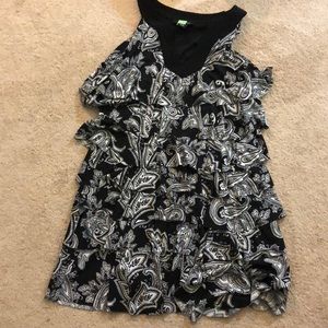 Black & white ruffle dress